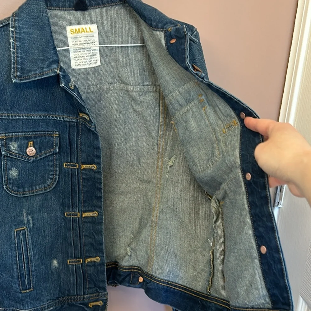 J.Crew Distressed Denim Utility Jean Jackets Size Small S